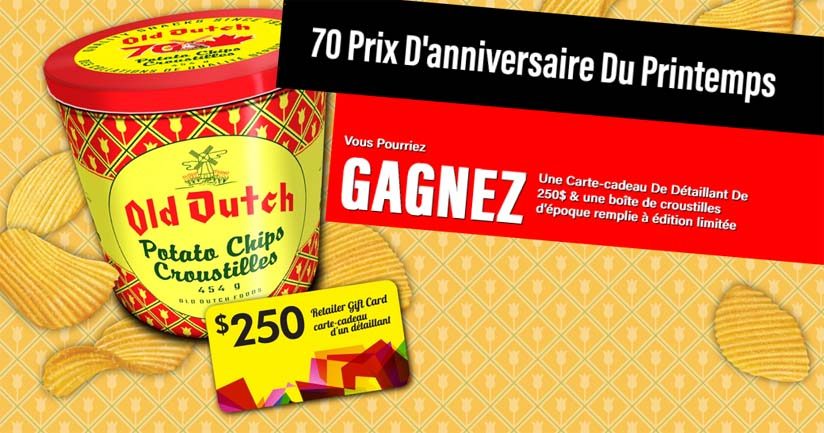 Concours du printemps 70 anniversaire de Old Dutch